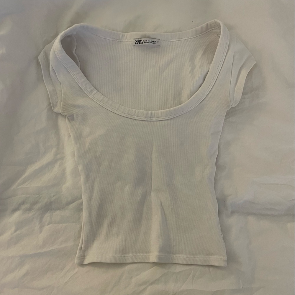 zara cap sleeve ribbed top
